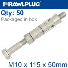 RAWLBOLT M10X115X50MM X50-BOX (16MM HOLE)